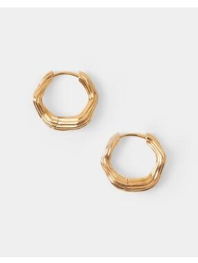 DMY Pam Hoops Earrings 18k Goldplated Brass New